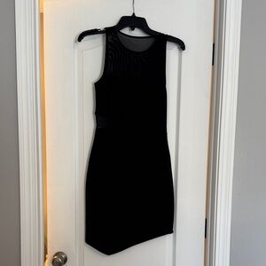 Express Black Dress with Mesh Cutoits